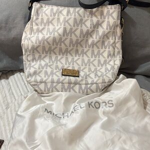 Michael Kors Monogram Cream Crossbody Bag